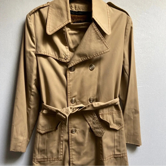 Vintage PJ Phonenix  Stoffels removable fleece vest button trench Jacket Sz S - Picture 3 of 13